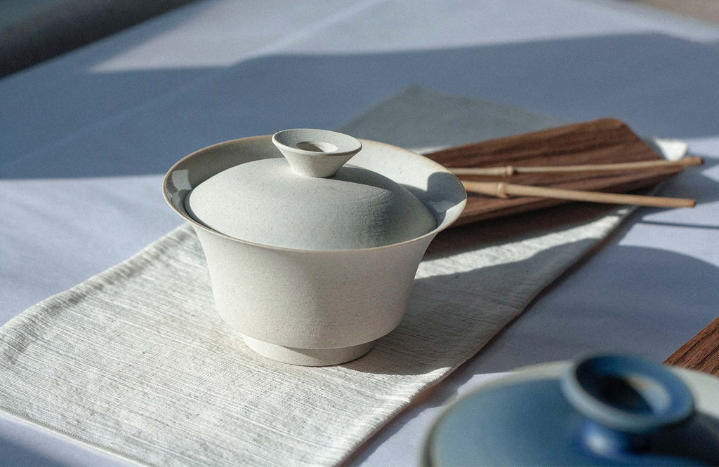 White ceramic Taiwan on table